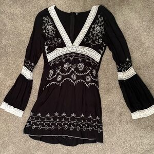 Black and White Embroidered top